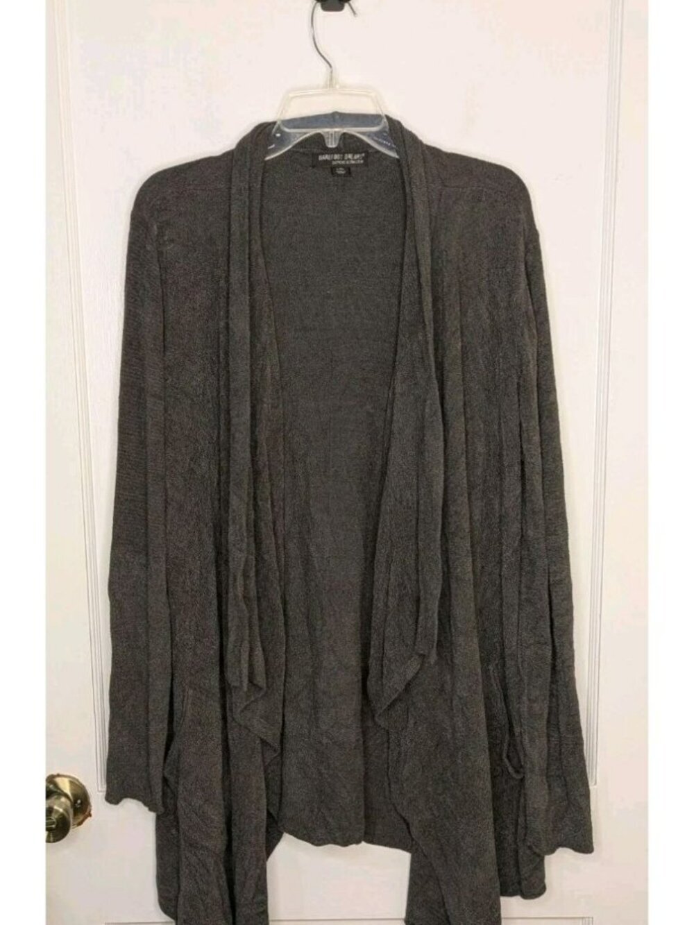 Barefoot Dreams CozyChic Ultra Light Hi Lo Cardigan Shawl Pointelle Sweater L/XL